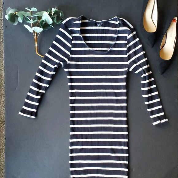 Torrid Striped Long Sleeve Knit Dress - Picture 1 of 9